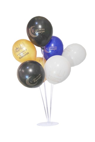 14 Hoşgeldin Ramazan Baskılı Balon 2 Balon Standı Ya Şehri Ramazan Konsept Balon Seti Mekan Oda Süsü Çok Renkli