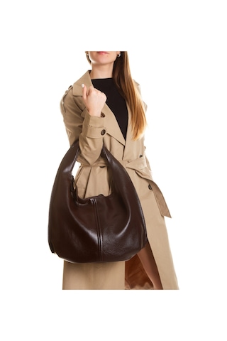 Adelina Bags Acı Kahverengi Salaş Büyük Boy Yumuşak Dokulu Shopper Kol Ve Omuz Çantası Koyu Kahverengi
