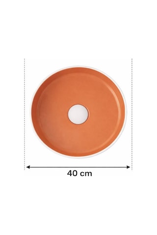 Smanni - Aquarius Rnd Tezgah Üstü Lavabo Mat Beyazturuncu - Lv1150-308- Turuncu