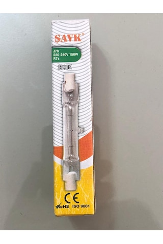 3 Adet Şavk 78mm 220v 150w 1600lümen R7s Çubuk Halojen Lamba