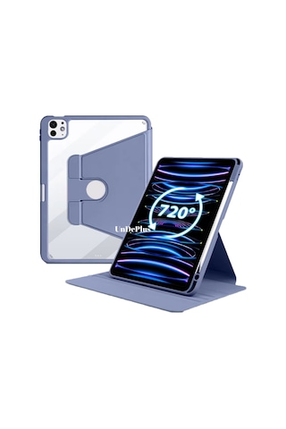 Apple Uyumlu iPad Pro 12.9 3./4./5./6. Nesil Kılıf Termik Kalem Bölmeli Dönebilen Standlı Kılıf 2018-2022