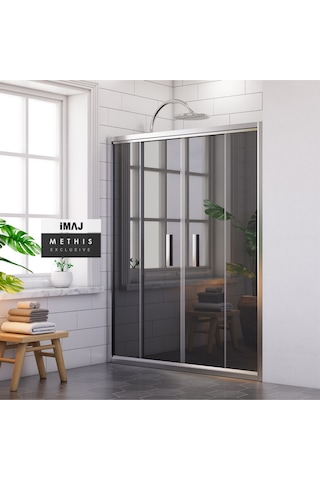 İmaj Banyo Methis Füme Cam Duşakabin Krom