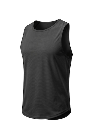 Genius Store Erkek Sıfır Kol Sporcu Atleti Ter Tutmayan Fitness Gym Tişörtü Sfr2026-mankensiz Siyah