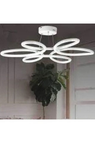 Salon,oturma Odası,papatya Model Beyaz Kasa Beyaz Işık Led Avize Beyaz