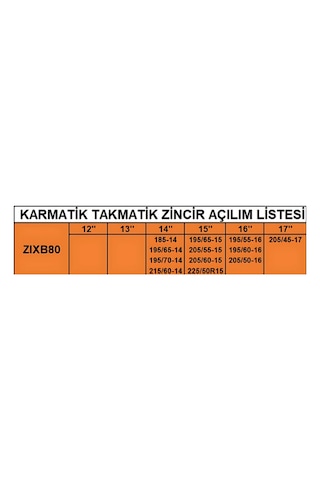 Araç Kar Patinaj Zinciri Takmatik 195 X 65 X R15 15