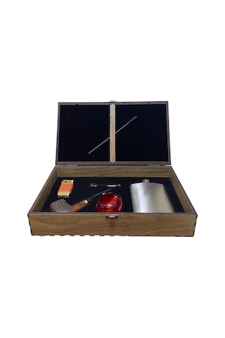 Pipsan Ahlat Ağacı Pipo 7 Oz Çelik Mataralı Set 605750-509253