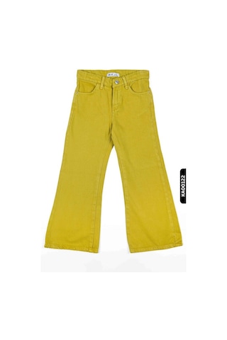 Nk Kids Xo Kids Geniş Paçalı Kemerli Yarım Fermuarlı Kız Çocuk Pantolon 8-14 Yaş 55706 Yeşil