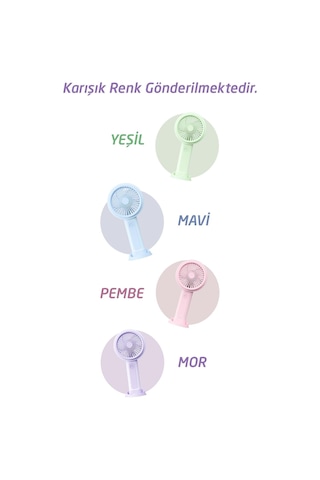 Telefon Standlı Taşınabilir El Masa Fanı - Mini Vantilatör Masaüstü Şarjlı Soğutucu