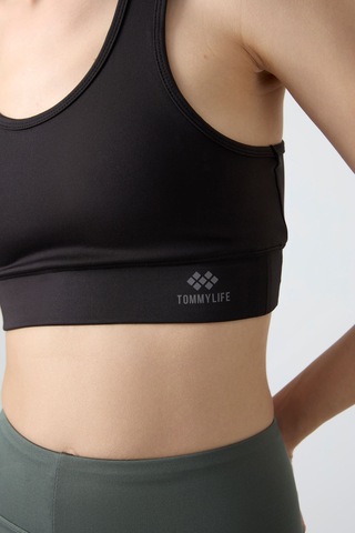 Tommy Life Siyah Sırt Detaylı Dar Kalıp U Yaka Kadın Spor Büstiyer - 97120 Siyah
