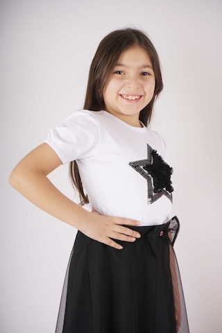 Miniko Kids 23 Nisan 29 Ekim Konsept Yıldız Pullu Tül Detaylı Kuyruk Tül Etekli Takım Siyah