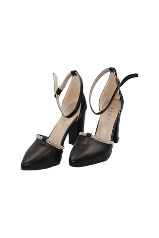 Celira Bluefeet Siyah Cilt Kadın 8 Cm Topuklu Ayakkabı