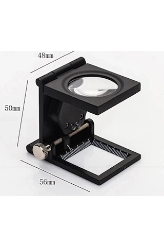 -28x28 Mm Katlanır Sayaçlı Metal Lüp, 2 Led Işıklı Büyüteç Tekstil Th9005a