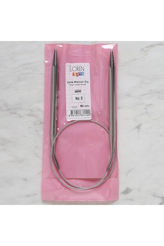 Loren Crafts 8 Mm Çelik Misinalı Şiş 60 Cm