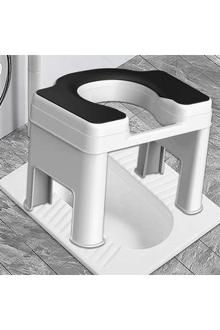 Suntek Tuvalet Taburesi Taşınabilir Kaymaz 26,5cm-beyaz-siyah