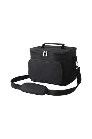 Cbtx 10l Oxford Kumaş Termal Yalıtımlı Su Geçirmez Seyahat Öğle Yemeği Çantası Omuz Askılı Piknik Soğutucu Tote - Siyah