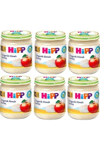 Hipp Organik Elmalı Sütlaç 10+ Ay Kavanoz Maması 6 x 200 G