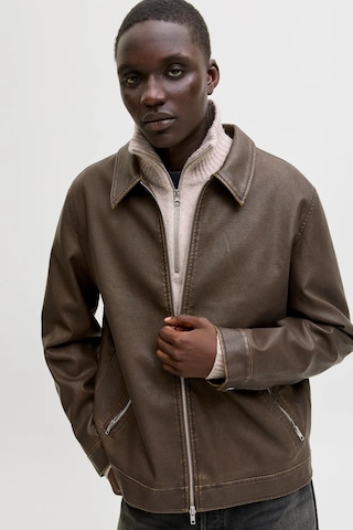 Jack & Jones Erkek Jjecasablanca Deri Ceket 12278839 Kahverengi Kahverengi