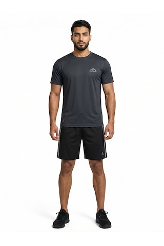 Orendahill Erkek Spor Şort Hızlı Kuruyan Esnek Regular Fit Trim Biyeli Activewear Siyah
