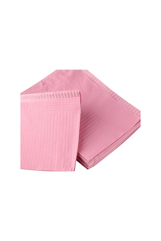 Moveevo Tek Kullandım Makyaj Masası Battaniyesi - Manikür Temizleme İçin Çift Katlı Odun Pulpu + Sızıntı Engeli - 45x30 Cm, 125 Adet/paket, Pembe