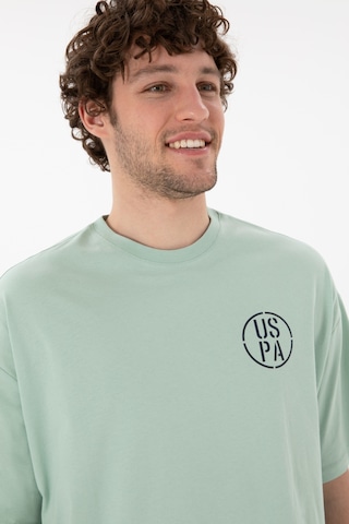 U.S. Polo Assn. Erkek Oversize Fit Bisiklet Yaka Su Yeşili Tişört 50305904-VR048