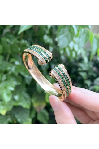 Novahub Yakutlu Sarı Altın Bileklik - Açık Manşet, Gelinler İçin Lüks Ve Ayarlanabilir, Çok Renkli Seçenekler Çok Renkli