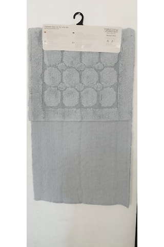 Pamuk Tufting 2'li Klozet Takım,banyo Seti,paspas Seti, Petek V