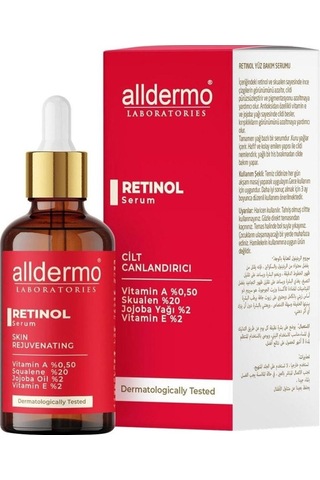 Alldermo Retinol Cilt Canlandırıcı Kırışık Karşıtı Gençleştirici Serum 30 ML