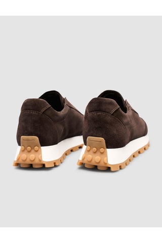 Hakiki Süet Deri Kahverengi Kürk Astarlı Kışlık Kadın Sneaker Kahverengi