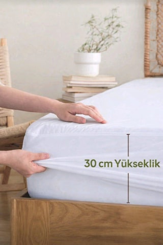 SUVAY Sıvı Geçirmez Alez Micro Fitted Çarşaf Tipi Yatak Koruyucu Tek ve Çift Kişilik