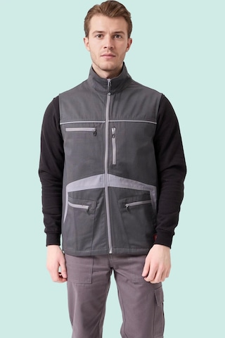 Erkek İş Yeleği Çok Cepli Su Geçirmez Pyrus Suya Konforlu Füme-a.gri