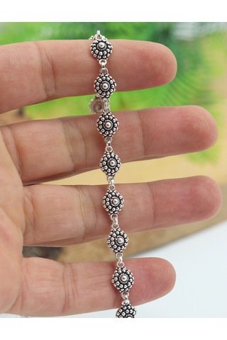Kişniş Hasır Motifli Gümüş Kadın Bileklik 201025253 Gümüş