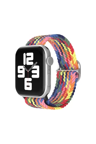 Newface Apple Watch Uyumlu42mm Star Kordon - Siyah-kırmızı-sarı