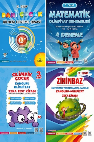 Altın Nokta Yayınları 3.sınıf Bilsem-kanguru-olimpiyat Sınavlarına Hazırlık Seti 4 Kitap