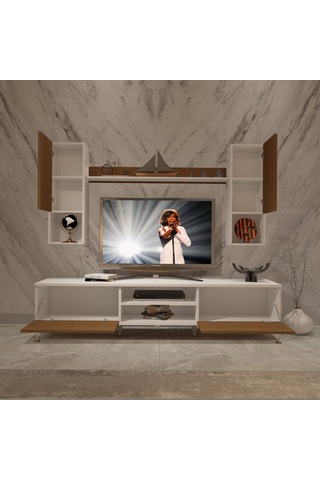 Decoraktiv Eko 5da Mdf Dvd Gold Tv Ünitesi Tv Sehpası Beyaz - Ceviz