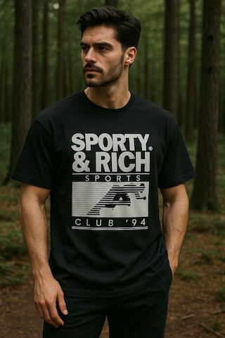 Rich Erkek Basic T-shirt Oversize Rahat Kalıp %100 Pamuk Bisiklet Yaka Kısa Kollu Tişört SIYAH