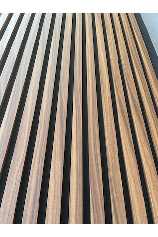 Akustik Ahşap Duvar Paneli Lambiri Açık Ceviz 60 280 Cm