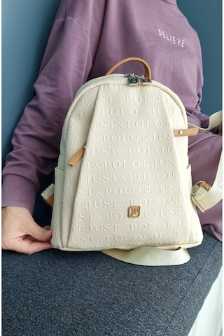 Just Polo Kadın Krem 9 Bölmeli Orta Boy Sırt Çantası Jp4040tm Krem Krem