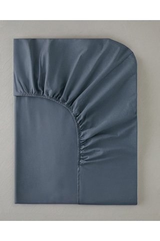 English Home Novella Premium Soft Cotton Tek Kişilik Plus Lastikli Çarşaf 120x200 Cm Denim Mavi Denim Mavi