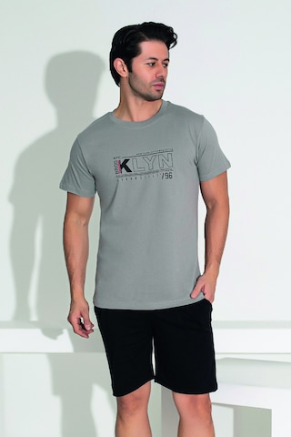 Remsa Erkek Şort Tshirt Pijama Takımı 25254 Gri Gri03