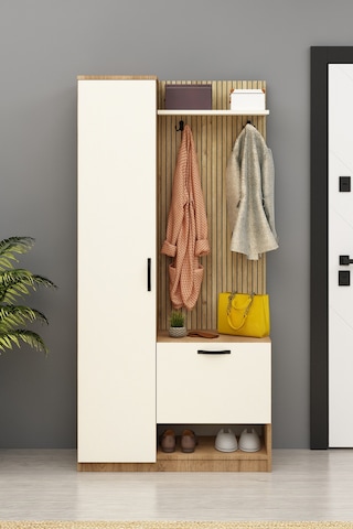 Lora Portmanto Tek Kapılı Vestiyer Ayakkabılık Meşe-aytaşı Meşe Aytaşı