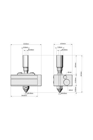 Yuntech01 Zortrax M200 3d Yazıcı İçin Tam Metal Gırtlağı, 0.4mm Bakır Nozzle Ve 1.75mm Filament Uyumlu Aibecy Ns0176 Isı Ucu Seti