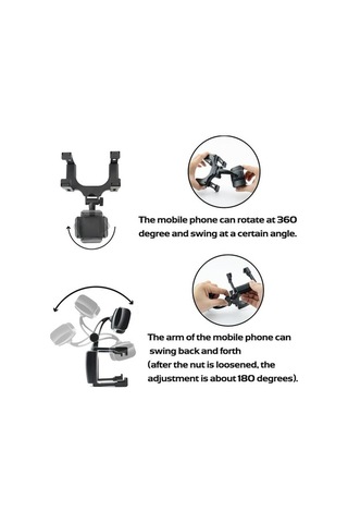 Besthome1 Arac Geri Görüs Telefon Tutucu, Navigasyon Uygun Siyah Abs Malzeme Kolay Kurulumlu Tutucu Diğer