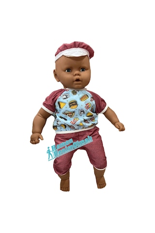 Gövdesi Dolgulu Oyun Arkadaşım Zenci Et Bebek 60 Cm
