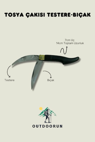 Tosya Kamp Çakısı Testere - Kamp Bıçak + Kılıflı - Siyah