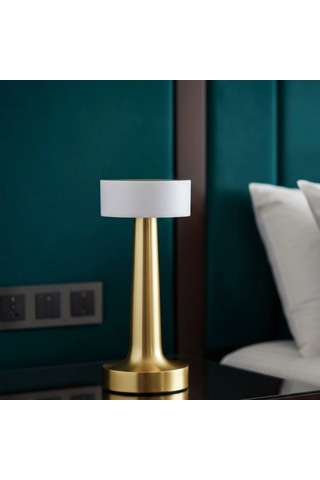 Kablosuz Led Masa Lambası Dokunmatik Kontrollü 3 Renk Işık Ve Dimmer Ayarlı Renkli