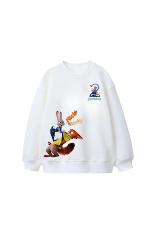 Seabubbles Zootopia Çocuk Sweatshirt KREM