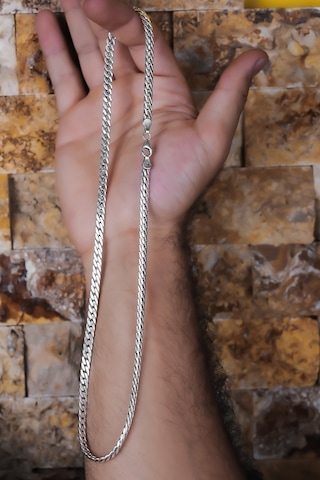 Encili Silver 925 Ayar Gümüş Örgü Model Zincir Kolye