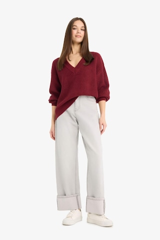 Defacto Oversize Geniş Kalıp V Yaka Triko Kazak Z7135az25wnbr455 Bordo