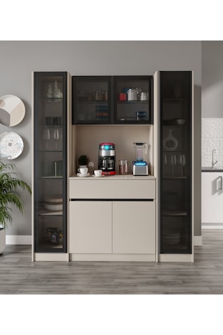 Lora Maxi Kum Beji Komple Mdf Led Aydınlatmalı Kahve Köşesi