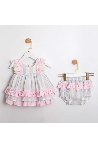 Ministok Cotton Candy Princess Kız Bebek Şortlu Kız Bebek Elbise Mavi